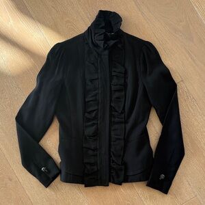 Tracy Reese Black Ruffled Blazer